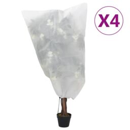 Berkfield Home Plant Fleece Covers with Drawstring 4 pcs 70 g/m¬≤ 0.8x1 m in White - thumbnail 1