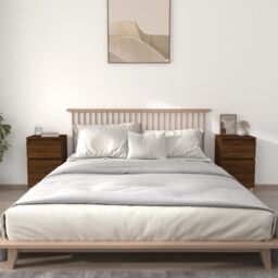 Berkfield Home Bedside Cabinets 2 pcs Brown Oak 40x35x70 cm - Size: 40 x 35 x 70 cm - thumbnail 1