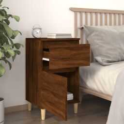Berkfield Home Bedside Cabinets 2 pcs Brown Oak 40x35x70 cm - Size: 40 x 35 x 70 cm - thumbnail 3