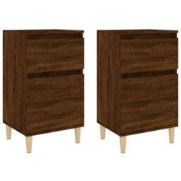 Berkfield Home Bedside Cabinets 2 pcs Brown Oak 40x35x70 cm - Size: 40 x 35 x 70 cm - thumbnail 2