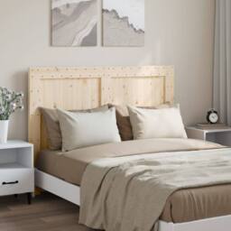 Berkfield Home Headboard 140x104 cm Solid Wood Pine in Natural - thumbnail 2