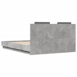 Berkfield Home Bed Frame with LED without Mattress Concrete Grey 150x200 cm King Size - thumbnail 8