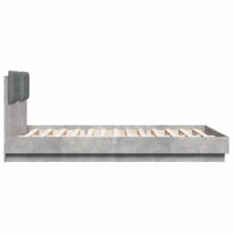 Berkfield Home Bed Frame with LED without Mattress Concrete Grey 150x200 cm King Size - thumbnail 7