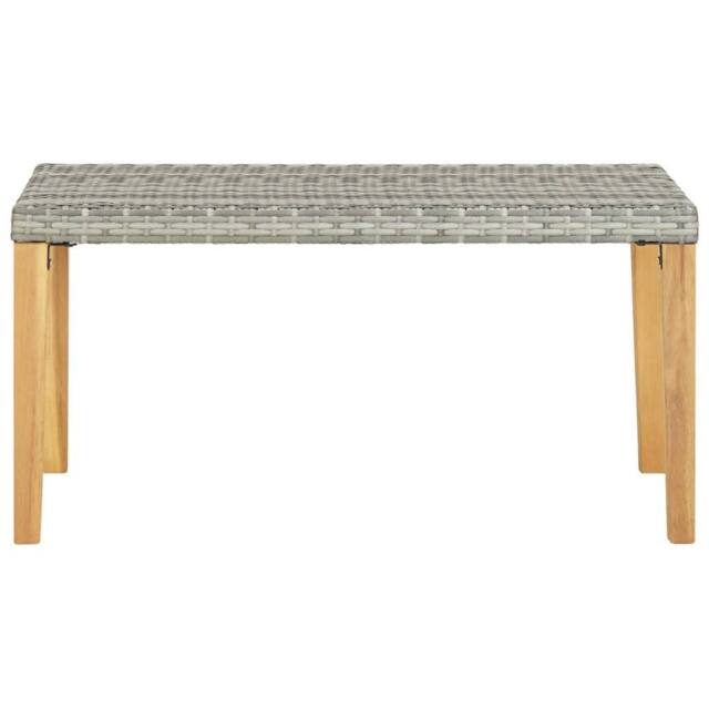 Berkfield Home Garden Bench 120 cm Grey Poly Rattan & Solid Acacia Wood - image 1