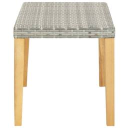 Berkfield Home Garden Bench 120 cm Grey Poly Rattan & Solid Acacia Wood - thumbnail 3