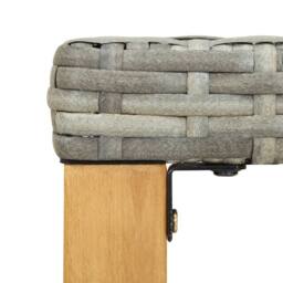 Berkfield Home Garden Bench 120 cm Grey Poly Rattan & Solid Acacia Wood - thumbnail 5