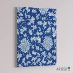 "Artery8 Owen Jones Ornamental Flower Pattern in Blue Canvas Wall Art Print - Size: W12"" x H16""" - thumbnail 2