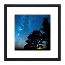 Artery8 BLM Wick Grand Canyon-Parashant Monument Stars Milky Way 8X8 Inch Square Wooden Framed Wall Art Print Picture with Mount in Black - thumbnail 1
