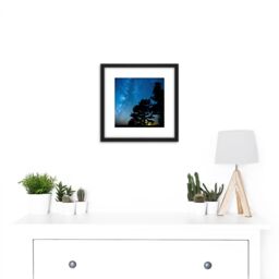 Artery8 BLM Wick Grand Canyon-Parashant Monument Stars Milky Way 8X8 Inch Square Wooden Framed Wall Art Print Picture with Mount in Black - thumbnail 2