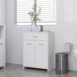 Berkfield Home Sturdy Bathroom Cabinet White 60x33x80 cm Engineered Wood - Size: 60 x 33 x 80 cm - thumbnail 2