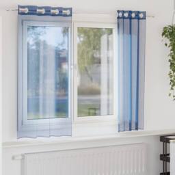 Berkfield Home Voile Curtains with Grommets 2 pcs Royal Blue - thumbnail 2