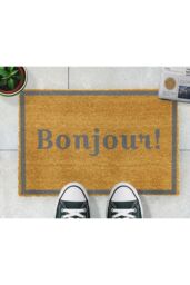 Artsy Mats Bonjour Grey Doormat - Regular 60x40cm - Size: 40 cm x 60 cm - thumbnail 3