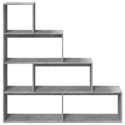 Berkfield Home Room Divider Bookcase 4-Tier Concrete Grey 143.5x29x143.5 cm Engineered Wood - thumbnail 5