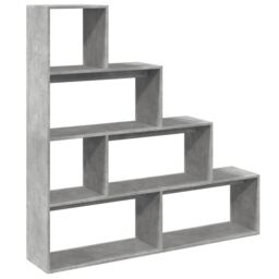 Berkfield Home Room Divider Bookcase 4-Tier Concrete Grey 143.5x29x143.5 cm Engineered Wood - thumbnail 2
