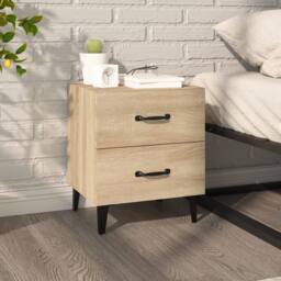Berkfield Home Bedside Cabinet Sonoma Oak 40x35x47.5 cm in Light Brown - thumbnail 2