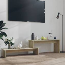 Berkfield Home TV Cabinet Sonoma Oak 180x30x43 cm Engineered Wood in Light Oak - Size: 180 x 30 x 43 cm - thumbnail 2