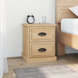Berkfield Home Bedside Cabinet Sonoma Oak 39x39x47.5 cm Engineered Wood in Brown - thumbnail 1