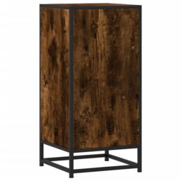 Berkfield Home Sideboard Smoked Oak 35.5x35x76 cm Engineered Wood & Metal in Brown - thumbnail 6