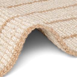 THE RUGS Sierra Jute Rug & Runner Hand Woven Natural Fibre Striped 10mm Pile in Cream - Size: 160 cm x 230 cm - thumbnail 3