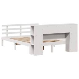 Berkfield Home Decorative Bookcase Bed without Mattress White 160x200cm Solid Wo - Size: 160x200 cm - thumbnail 6