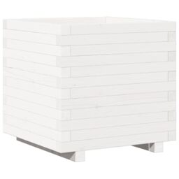 Berkfield Home Garden Planter White 50x50x49.5 cm Solid Wood Pine - thumbnail 2