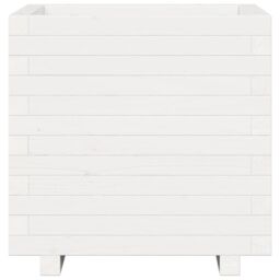Berkfield Home Garden Planter White 50x50x49.5 cm Solid Wood Pine - thumbnail 5