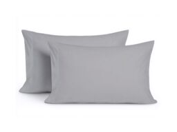 Snug City Microfibre Soft Touch Plain Dyed Housewife Pillowcase Pair in Silver - thumbnail 2