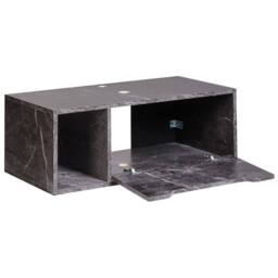 Wyld and Coco Black Marble Wall-Mounted Bathroom Cabinet 80 x 40 cm Fluted Front - thumbnail 4