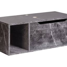 Wyld and Coco Black Marble Wall-Mounted Bathroom Cabinet 80 x 40 cm Fluted Front - thumbnail 2