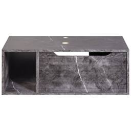 Wyld and Coco Black Marble Wall-Mounted Bathroom Cabinet 80 x 40 cm Fluted Front - thumbnail 5