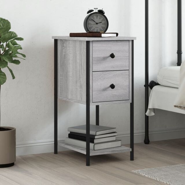 Berkfield Home Bedside Cabinet Grey Sonoma 32x42x70 cm Engineered Wood - Size: 32 x 42 x 70 cm - image 1
