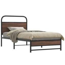 Berkfield Home Bed Frame without Mattress 90x190 cm Brown Oak Engineered Wood - thumbnail 2