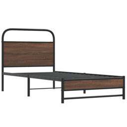Berkfield Home Bed Frame without Mattress 90x190 cm Brown Oak Engineered Wood - thumbnail 3