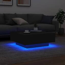 Berkfield Home Coffee Table with LED Lights Black 80x80x31 cm - Size: 80 x 80 x 31 cm - thumbnail 4