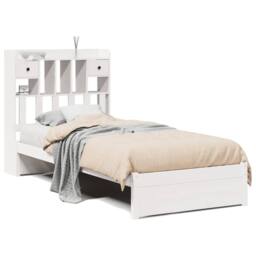 Berkfield Home Decorative Bookcase Bed without Mattress White 90x190cm Single So - thumbnail 3