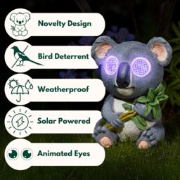 Marco Paul Solar LED Blinkin Koala Garden Ornament in Grey - thumbnail 4