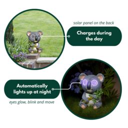 Marco Paul Solar LED Blinkin Koala Garden Ornament in Grey - thumbnail 5