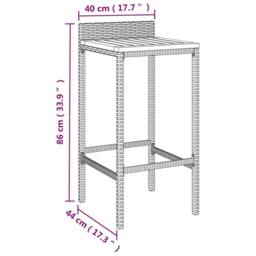 Berkfield Home Beautiful 7 Piece Garden Bar Set Grey Poly Rattan& Solid Wood Acacia - thumbnail 8