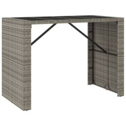 Berkfield Home Beautiful 7 Piece Garden Bar Set Grey Poly Rattan& Solid Wood Acacia - thumbnail 5