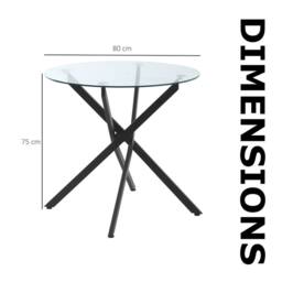 FURNOS Industrial Tempered Glass Round Coffee Table Black - thumbnail 8