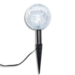 Berkfield Home Solar Bowl 3 LED Garden Lights with Spike Anchors & Solar Panel in White - thumbnail 5