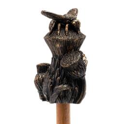Jardinopia Bee On Thistle Cane or Stake Topper - L4 x W5 x H7.5 cm in Bronze - thumbnail 2