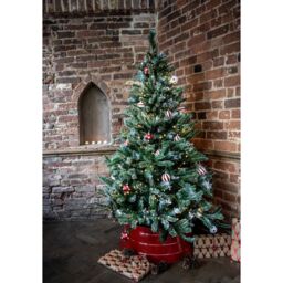 Ivyline Metal Christmas Tree Skirt Red - H26cm W67cm - Light weight - Premium Quality - thumbnail 5