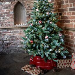 Ivyline Metal Christmas Tree Skirt Red - H26cm W67cm - Light weight - Premium Quality