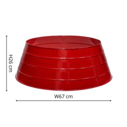 Ivyline Metal Christmas Tree Skirt Red - H26cm W67cm - Light weight - Premium Quality - thumbnail 3
