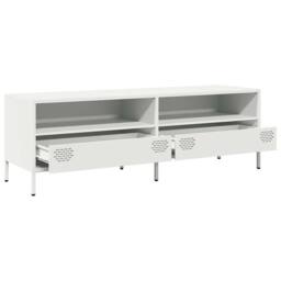 Berkfield Home TV Cabinet White 135x39x43.5 cm Cold-rolled Steel - thumbnail 5