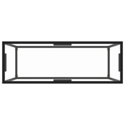 Berkfield Home Console Table Transparent 100x35x75 cm Tempered Glass in Clear - Size: 100 x 35 x 75 cm - thumbnail 4