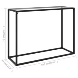 Berkfield Home Console Table Transparent 100x35x75 cm Tempered Glass in Clear - Size: 100 x 35 x 75 cm - thumbnail 6