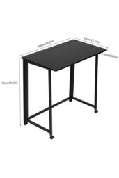 Living and Home Black Willow Wood-Tone Folding Office Desk - thumbnail 7