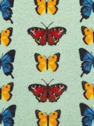 Artsy Mats Butterfly Pattern Indoor Washable Doormat 80x50cm in Light Green - Size: 50 cm x 80 cm - thumbnail 2